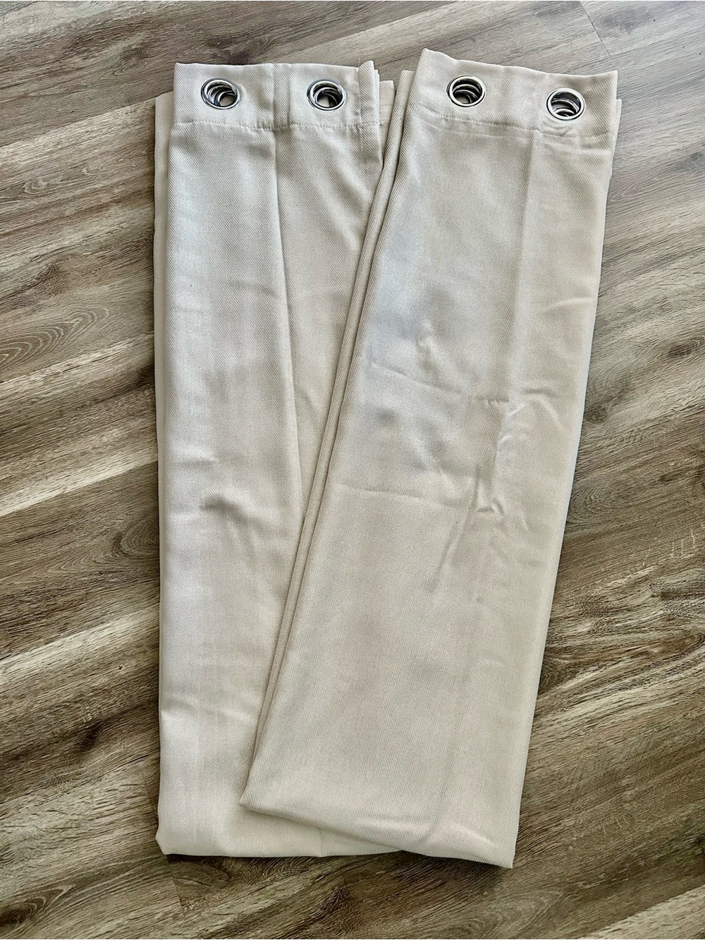 Lot 2 Tommy Hilfiger Room Darkening Grommet Curtain Ivory Panels 48” x 84”